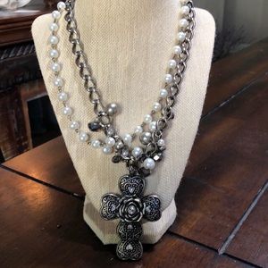 Double stranded beaded necklace